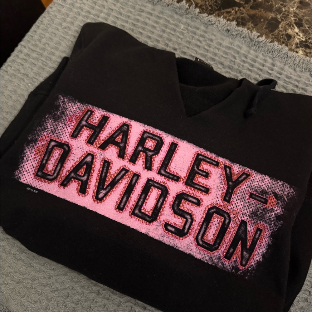 Harley-Davidson Black and Pink Hoodie